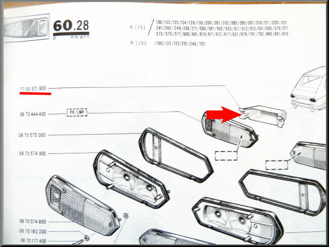 Afdekkap achterlicht (links en rechts) – links rechts – Renault 16 eerste type – OEM 7700521900