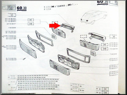 Cache-feu arrière gauche – Renault 16 deuxième type – OEM 7700534123