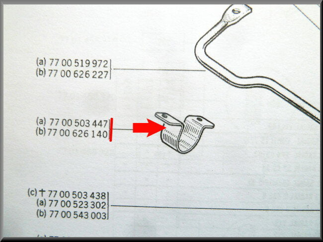 Klem stabilisatorstang rubber – Renault 12 – OEM 7700503447