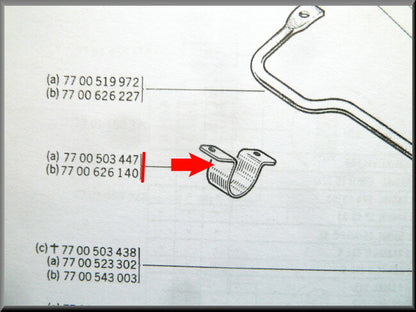 Klem stabilisatorstang rubber – Renault 12 – OEM 7700503447