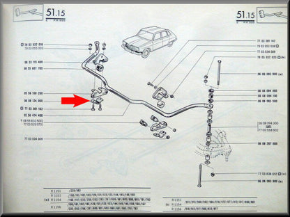 Klem stabilisatorstang rubber – Renault 12 – OEM 7700503447