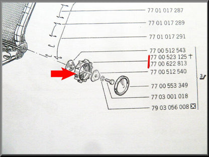 Seat backrest knob - Renault 12 - OEM 7700523125