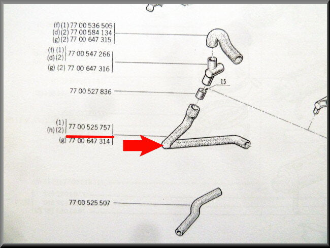 Luchtfilter slang – Renault 12 – OEM 7700525757