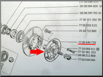 Moyeu de roue – Renault 12 – Renault 15 - Renault 17 -  OEM 7700544733