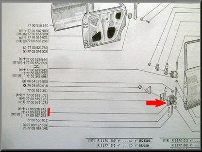 Portier scharnier – Renault 12 – OEM 7700526844