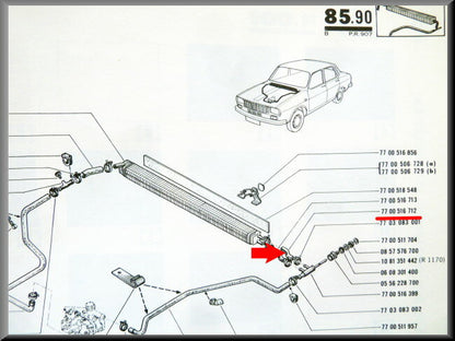 Kachelslang – Renault 12 oude type – OEM 7700526712