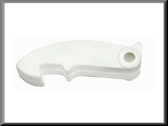 Crochet supérieur serrure de hayon blanc – Renault 12 – OEM 7700509887