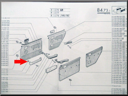 Bevestigingsclip opbergvakje portier – Renault 12 – OEM 7700631558