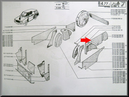 Trunk lining piece left – Renault 12 Break – OEM 7700544966