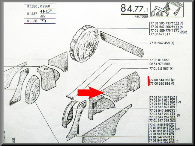 Trunk lining piece left – Renault 12 Break – OEM 7700544966