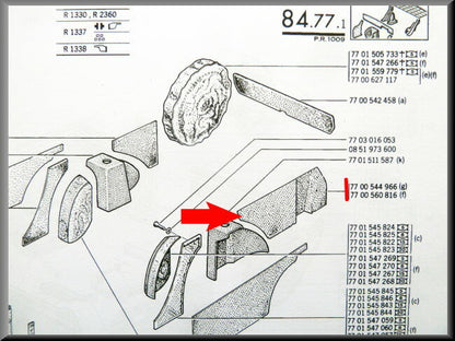 Trunk lining piece left – Renault 12 Break – OEM 7700544966