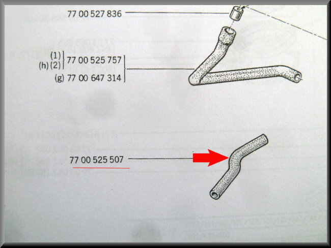 Carburateurslang – Renault 12 – OEM 7700525507
