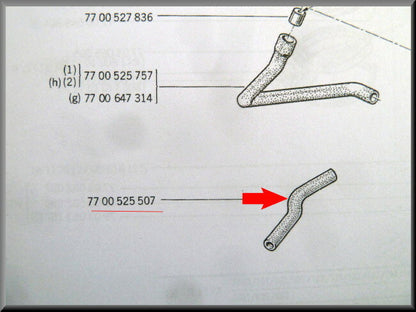 Carburateurslang – Renault 12 – OEM 7700525507