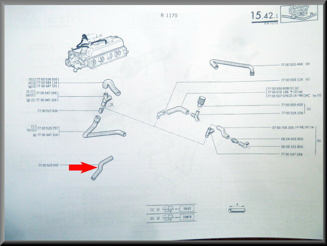 Carburateurslang – Renault 12 – OEM 7700525507