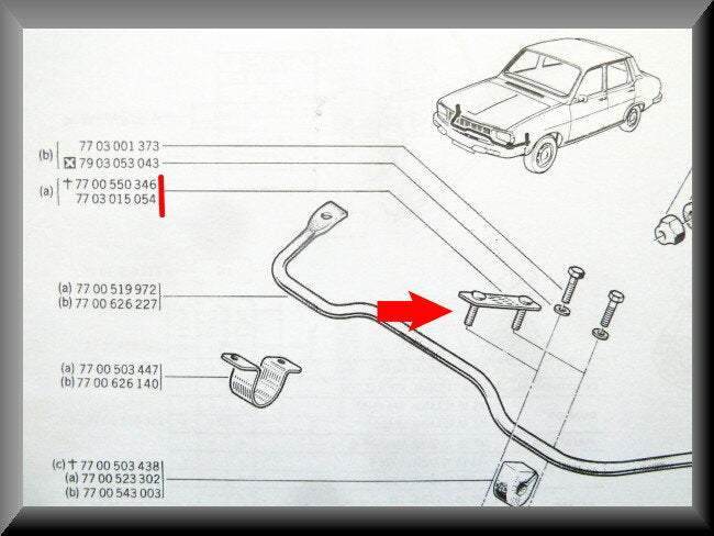 Stabilizer Bar Clamp – Renault 12 – Renault 15 - Renault 17 - OEM 7700550346