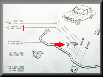 Stabilizer Bar Clamp – Renault 12 – Renault 15 - Renault 17 - OEM 7700550346