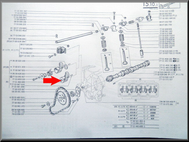 Tendeur de chaîne de distribution – Renault 12 – Renault 15 - Renault 4 - Estafette - OEM 7701460489