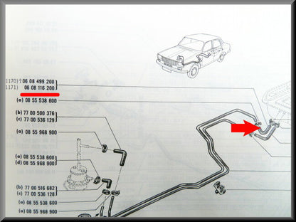 Durite de pompe à essence – Renault 12 - Renault 15 - Renault 17 - Renault 16 – OEM  0608120700