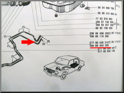 Benzinetank slang en – Renault 12 - Renault 15 - Renault 17 - Renault 16  - Renault 12 Gordini - Renault 16 – OEM 0608452200