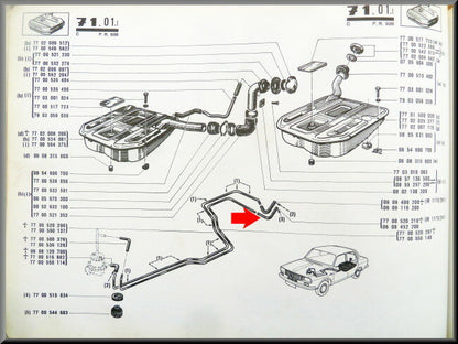 Benzinetank slang en – Renault 12 - Renault 15 - Renault 17 - Renault 16  - Renault 12 Gordini - Renault 16 – OEM 0608452200