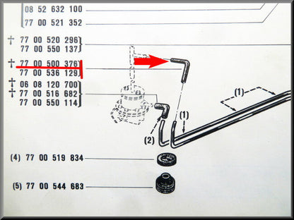 Benzinepomp slang – Renault 12 – Renault 16 - OEM 7700500376