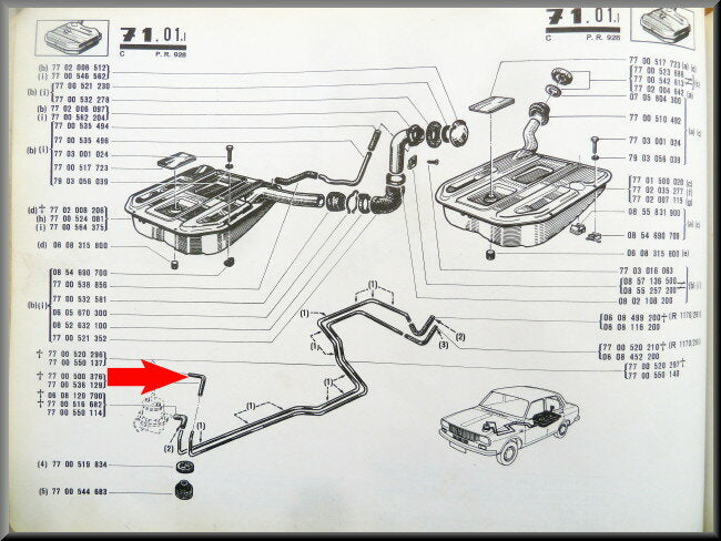 Benzinepomp slang – Renault 12 – Renault 16 - OEM 7700500376