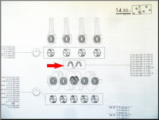 Axiaal lager (2,28 mm) – voor alle 688/697/807/810/821/840/841/843/847 motoren– OEM 7701451397