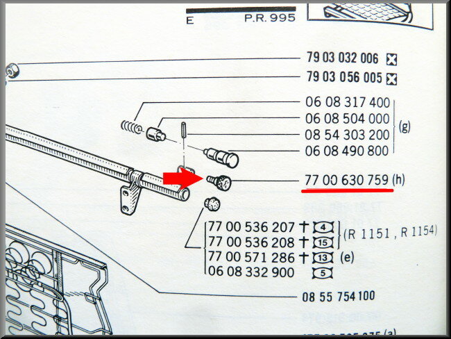 Bevestigingsmoer achterbank leuning – Renault 16 – OEM 7700630759