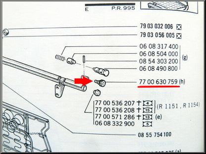 Bevestigingsmoer achterbank leuning – Renault 16 – OEM 7700630759