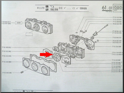 Km teller – Renault 12 TS – OEM 7701013144