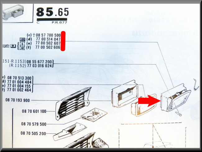 Asbak – Renault 16 TL – OEM 7700514047