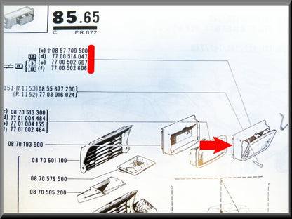 Asbak – Renault 16 TL – OEM 7700514047