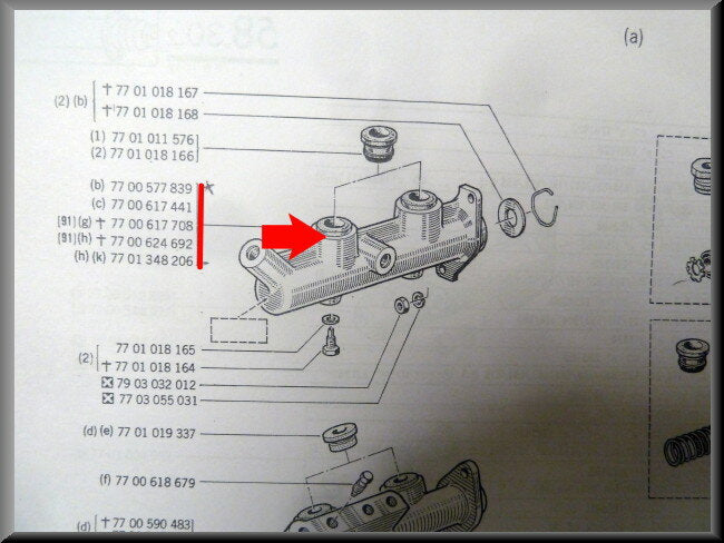 Master cylinder – Renault 16 - Renault Alpine - various Renault models – OEM 7700577839 / 7700617441