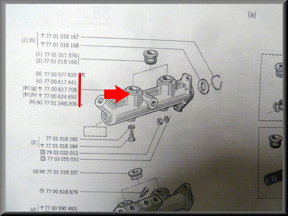 Master cylinder – Renault 16 - Renault Alpine - various Renault models – OEM 7700577839 / 7700617441