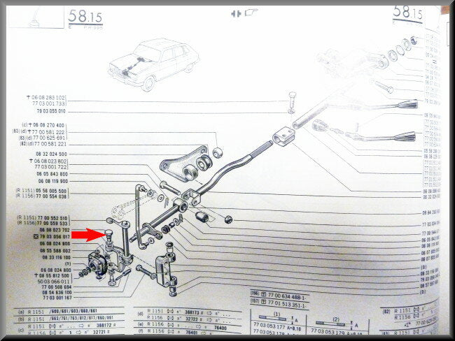 Vis de centrage mécanisme de levier de vitesses – Renault 16 – OEM 0608023702