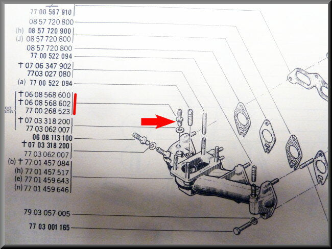 Nippe de tuyau à vide du servofrein (passivé jaune) – Renault 16 – OEM 0608568600