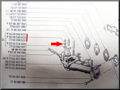 Nippe de tuyau à vide du servofrein (passivé jaune) – Renault 16 – OEM 0608568600