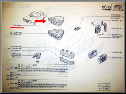 Interior lighting – Renault 12 – Renault 16 -OEM - 7701348047 / 7700502300