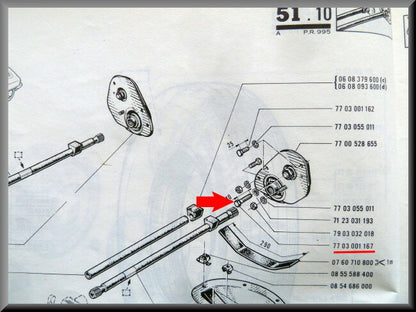 Bout M8x40 (geel gepassiveerd) – Renault 16 – OEM 7703001167