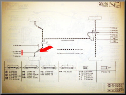 Remslangen voorzijde – Renault 12 – Renault 15 - Renault 16 - Renault 17 - OEM 7701348758