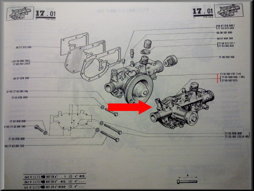 Pompe à eau – Renault 12 Gordini - Renault 17 – OEM 7701457673