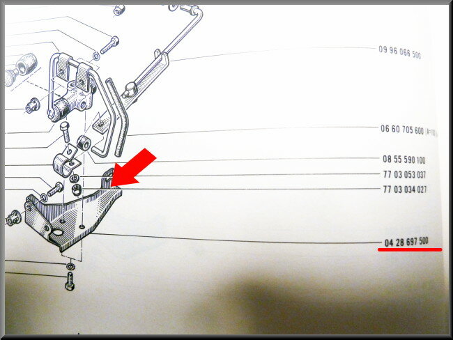 Steun remdrukverdeler – Renault 16 – OEM 0428697500