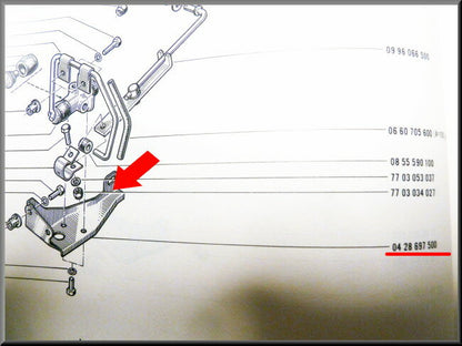 Steun remdrukverdeler – Renault 16 – OEM 0428697500