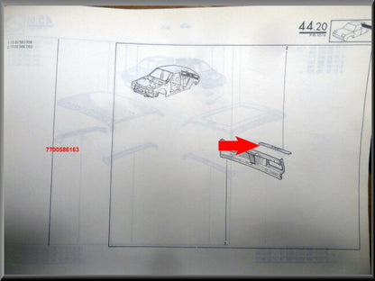 Top corner profile – Renault 14 – OEM 7700586163 – NOS
