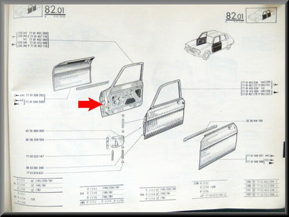 Portier voorzijde rechts  – Renault 16 type 2 – OEM 7701453040 – Used