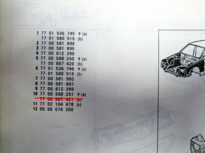 Koplamphuis rechts  – Renault 14 – OEM 7700667421 – NOS