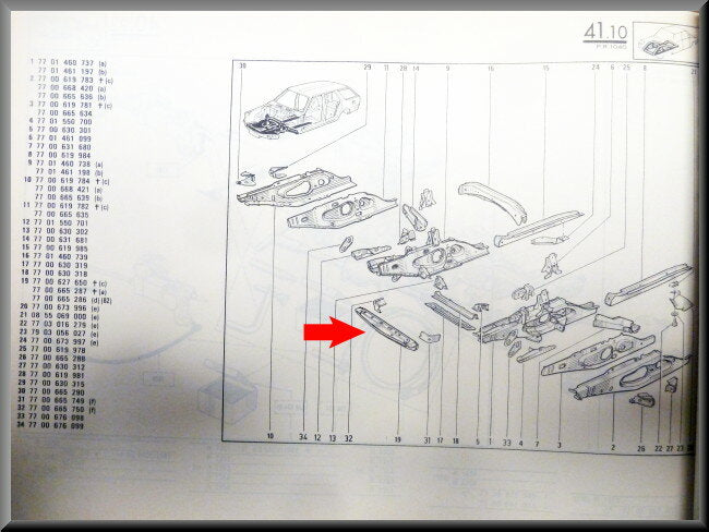 Dwarsbalk voorzijde  – Renault 18 - Renault Fuego – OEM 7700665287 – NOS
