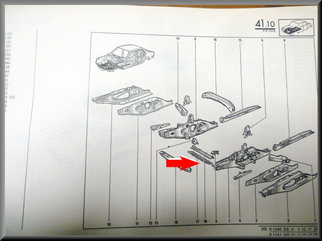 Pièce de châssis avant – Renault 18 – OEM 7700630319 – NOS