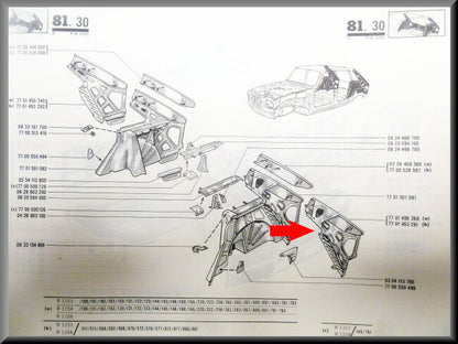 Doublure d'aile arrière gauche – Renault 16 – OEM 7701450268