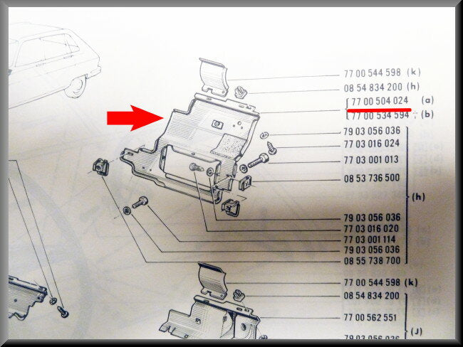 Dashbord frame – Renault 16 type 1 – OEM 7700504024